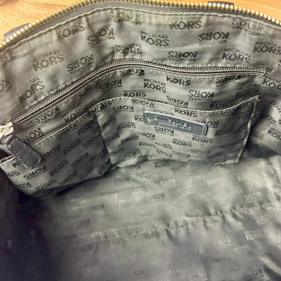 Michael Kors Ciara Satchel Bag Saffiano Large Handbag Purse - Black - Picture 7 of 8